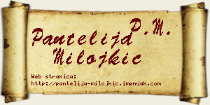 Pantelija Milojkić vizit kartica